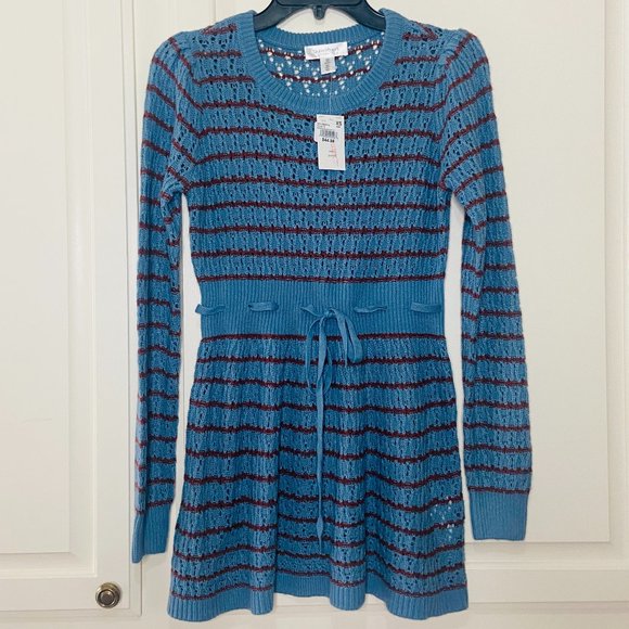 Motherhood Maternity Striped Pointelle Maternity Sweater Provincial Blue… - Picture 3 of 8